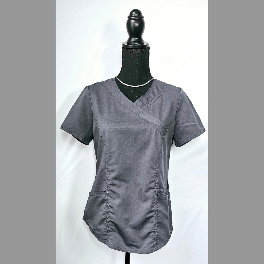 XS Grey Scrubstar Ulimate Stretch Scrub Top